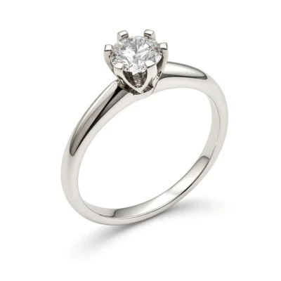 Pierścionek Afrodyta Białe Złoto 0.585 z brylantem naturalnym 0.50ct