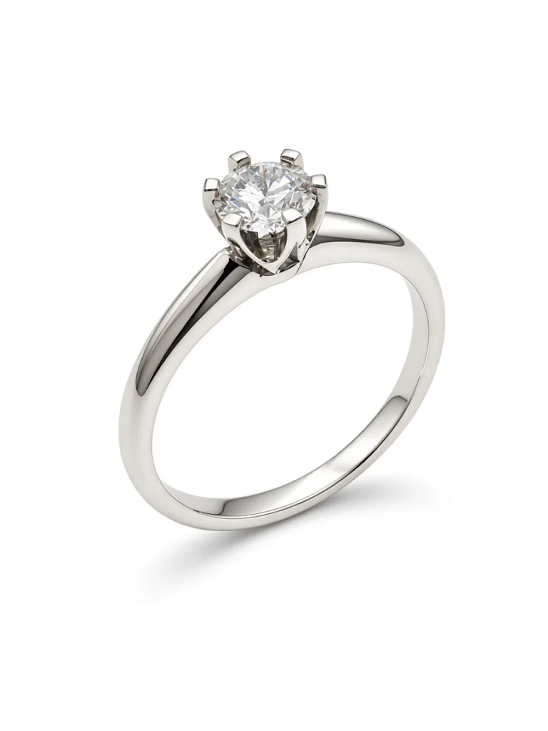 Pierścionek Afrodyta Białe Złoto 0.585 z brylantem naturalnym 0.50ct