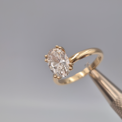 Pierścionek Afrodyta żółte złoto 0.585 z brylantem laboratoryjnym 2.08 ct