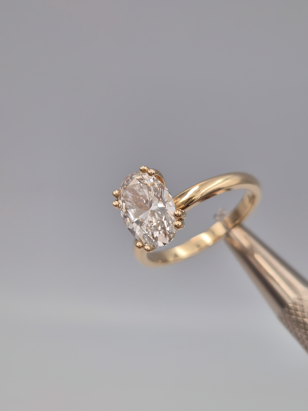 Pierścionek Afrodyta żółte złoto 0.585 z brylantem laboratoryjnym 2.08 ct