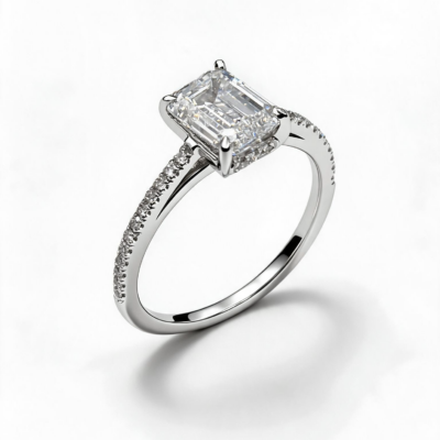 Pierścionek Harmonia białe złoto 0.585 z brylantami laboratoryjnymi 1.56ct + 0.16ct