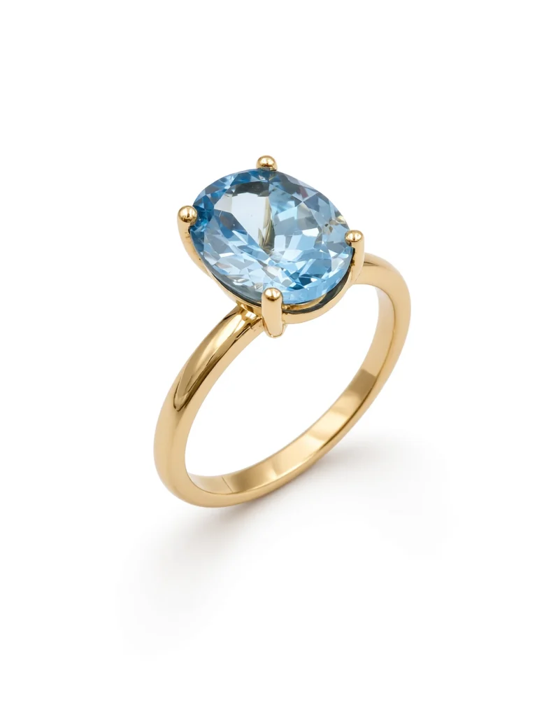 Pierścionek Irini żółte złoto 0.585 (14k) z topazem 3.00 ct