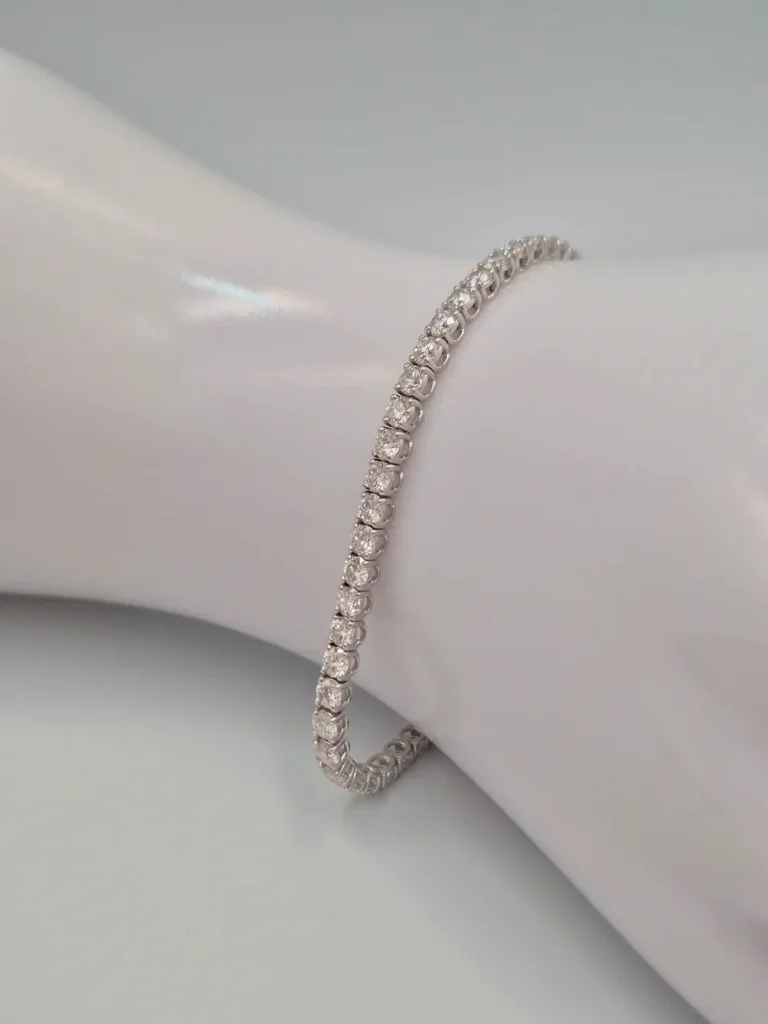 Bransoletka tenisowa 17cm białe złoto 0.750 (18k) z brylantami laboratoryjnymi 5.0ct